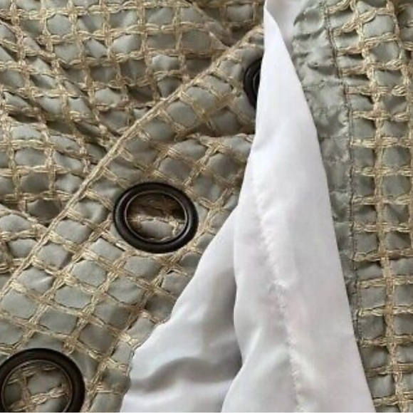 Pier 1 Jute Waffle Smoke Blue Curtain Panels - Picture 2 of 7